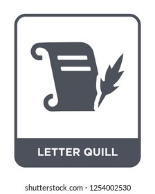 letter quill icon vector on white background, letter quill trendy filled icons from Greece collection, letter quill simple element illustration