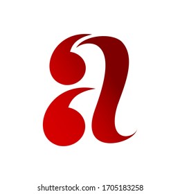 A letter With Quotes shape logo