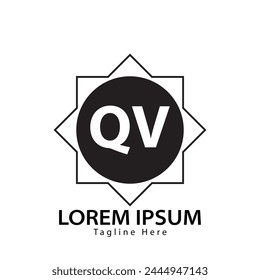 Buchstabe QV-Logo. QV. QV Logo Design Vektorillustration für Kreativunternehmen, Unternehmen, Industrie
