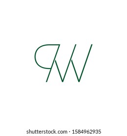 letter qw simple geometric line symbol logo vector