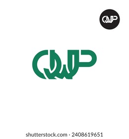 Diseño de logotipo de monograma QWP de carta