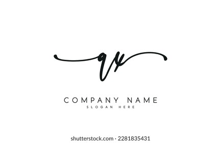 letter QX logo design handwriting signature style vector template.
