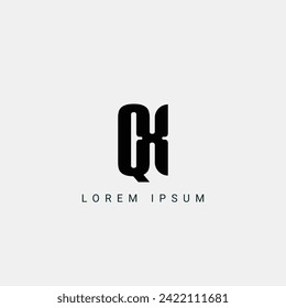 Letter QX and XQ monogram initial logo, geometric, modern, gradient, grid logo