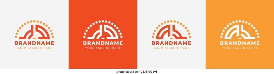 Letter QY and YQ Sunrise  Logo Set, suitable for any business with QY or YQ initials.