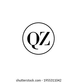 Letter QZ initial monogram logo design, wedding, fashion, make up logo template