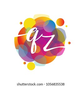 Letter QZ logo with colorful splash background, letter combination logo design for creative industry, web, business and company.