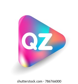 Letter QZ logo in triangle shape and colorful background, letter combination logo design for business and company identity.
