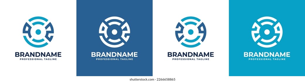 Letter QZ or ZQ Global Technology Monogram Logo, suitable for any business with QZ or ZQ initials.