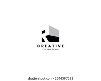 Letter R 3D building logo for your brand