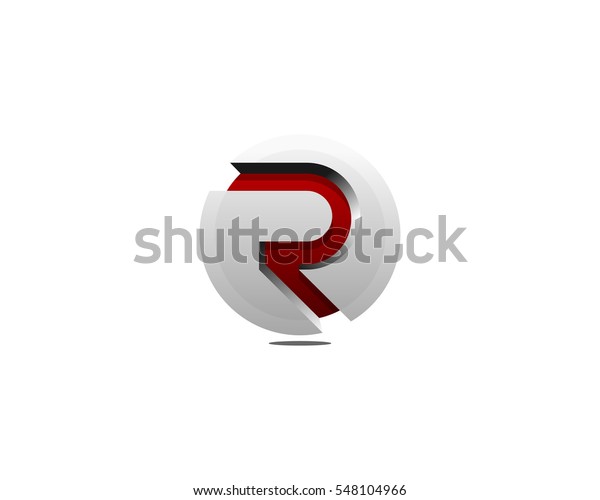 Letter R 3d Circle Logo Design Stock Vector Royalty Free 548104966