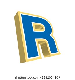 Letter R. 3D design vector