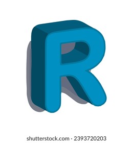 Letter R. 3D design vector