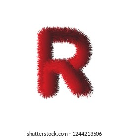 Letter R 3D Fur Effect illustration vector