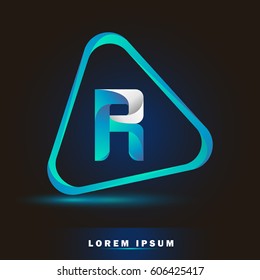 Letter R. 3d Logo and template for business
