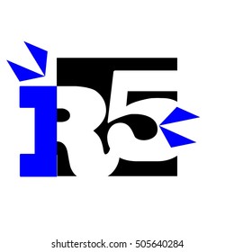 letter R and 5 logo vector