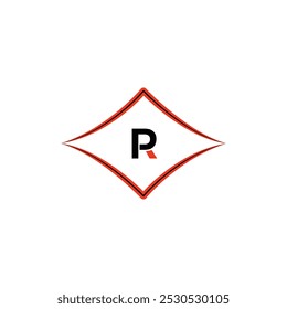 Letter R abstract with dot logo icon abstract design template elements