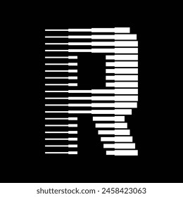 Letter R Abstract Geometric Line Logo