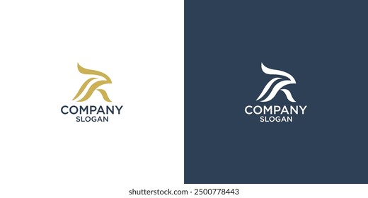 letter R abstract geometry monogram logo vector design