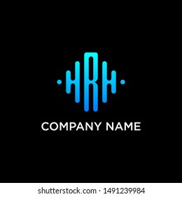 letter R abstract for information technology. minimalistic letter HRH sound music equalizer icon. Vector audio logotype vector