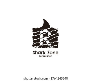 Letter R Abstract Logo. Sport Icon Logo created with Shark fin shape and alphabet design