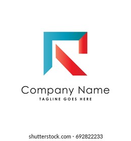 letter R abstract logo template