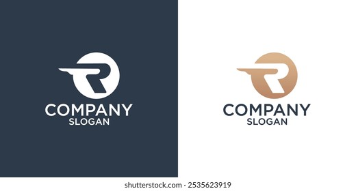 letter r abstract monogram logo design vector