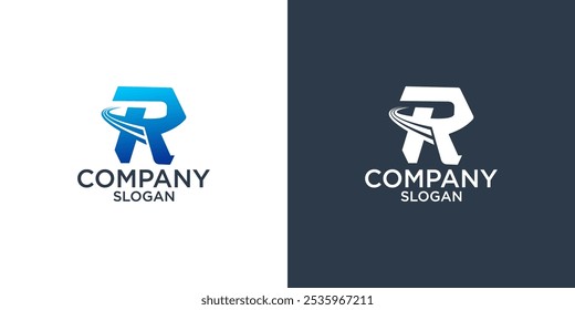 letter R abstract monogram logo design vector