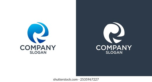 letter R abstract monogram logo design vector