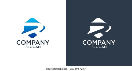 letter R abstract monogram logo design vector