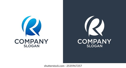 Vector de diseño de logotipo de monograma abstracto de letra R