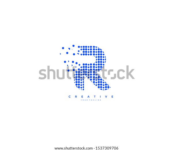 Letter R Abstract Rectangle Shapes Pixel Stock Vector (Royalty Free ...
