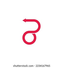 letter r abstract rotate red arrow motion logo vector 