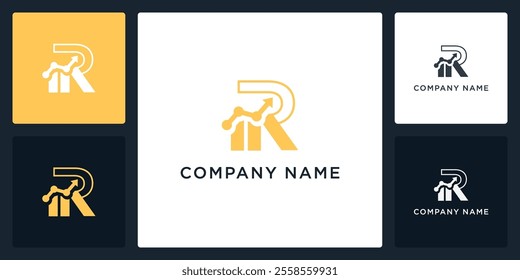 Letter R accounting financial logo and icon