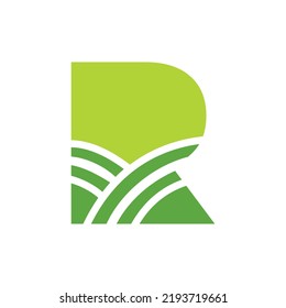 Letter R Agriculture Logo. Agro Farm Logo Based on Alphabet for Bakery, Bread, Cake, Cafe, Pastry, Home Industries Business Identity