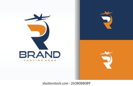 Letter R Airplane Logo Design for Travel and Aviation Brands