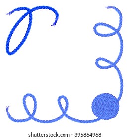 Letter R - Alphabet, font vector - yarn, rope, cable - For handmade products.