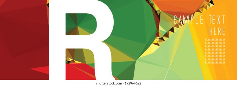 Letter R. Alphabet illustration.
