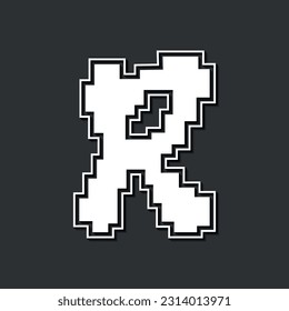 Letter R. Alphabet "Pixel Non Perfect" 