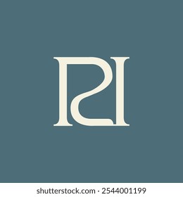 Letra R y ambigrama alfabeto simple logo Vector. Marca inicial del logotipo del alfabeto del monograma de RI para la ropa de lujo, la moda, la boutique, el negocio y la compañía