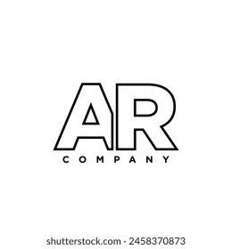Letter A and R, AR logo design template. Minimal monogram initial based logotype.