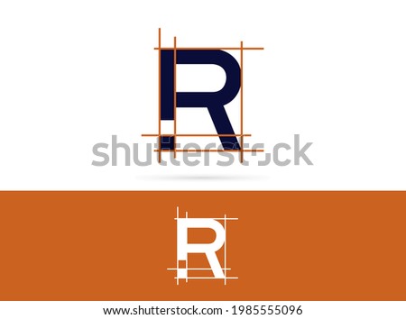 Letter R architecture logo design. Vector combination of construction and letter