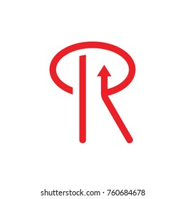 letter r with arrow design logo vector