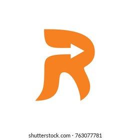 letter r with arrow design logo vector