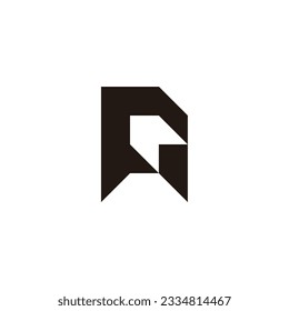 etiqueta de letra r flecha simple logo geométrico vector 