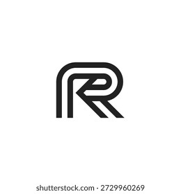 Diseño de logotipo de línea de flecha de letra R 