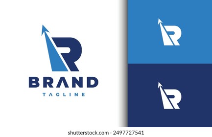 letter R arrow up logo