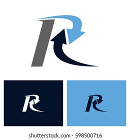 Letter R With Arrow Logo