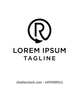 Letter R with Arrow Logo Design Template