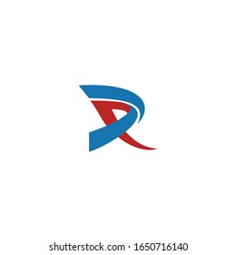 Letter R with arrow logo design vector template