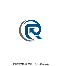 letter R arrow logo design concept